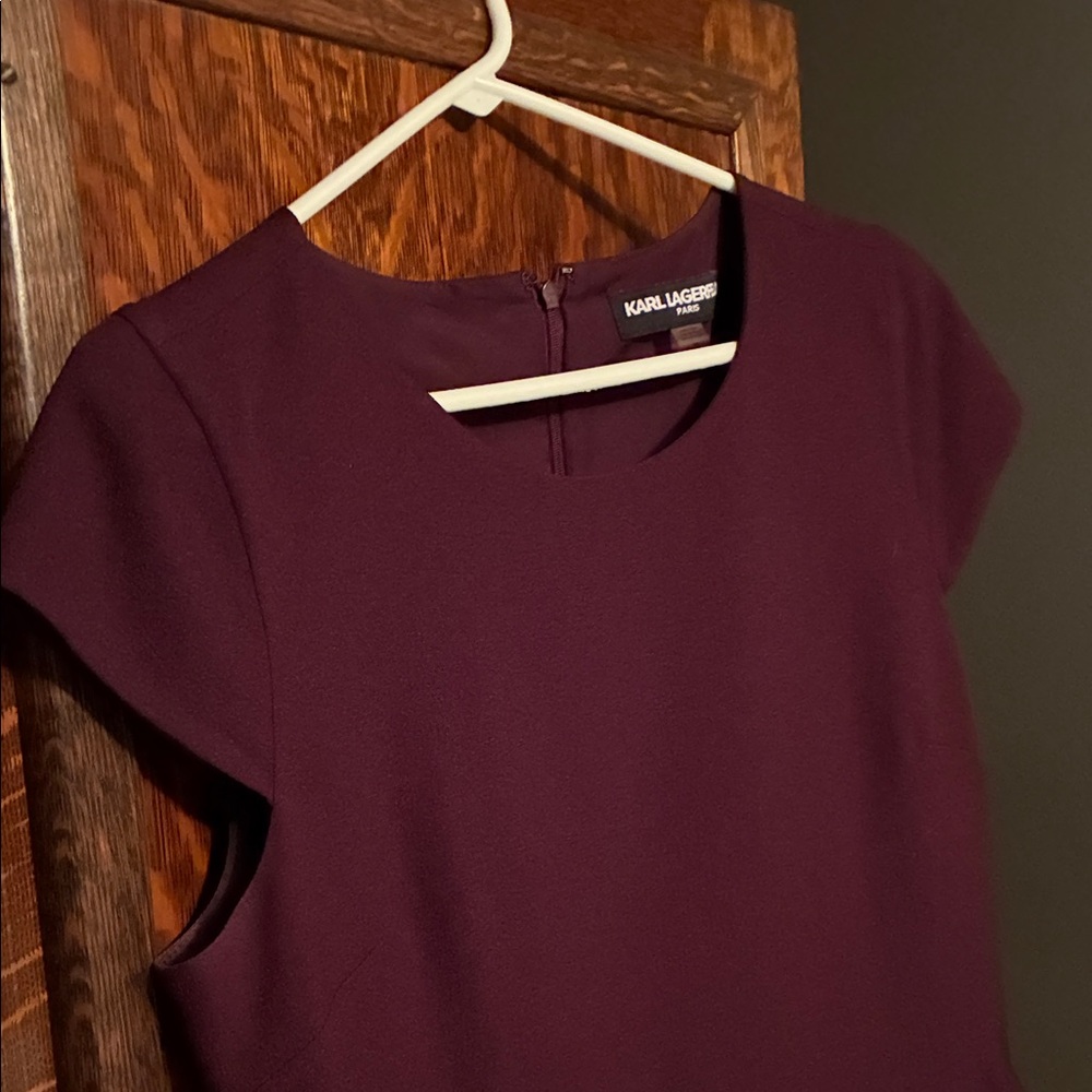 Karl Lagerfeld Deep Purple Asymmetrical Dress - Picture 3 of 5